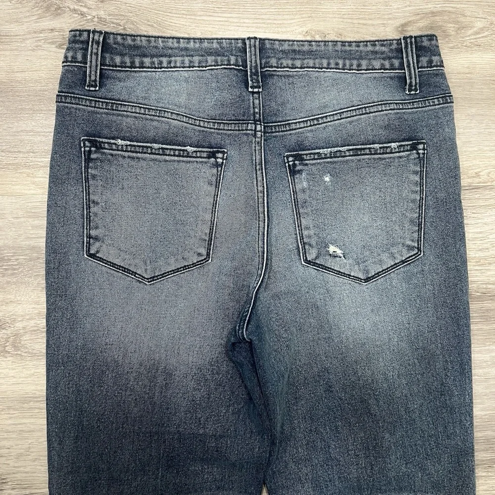 Vervet Distressed High Rise Crop‎ Straight Leg Denim Jeans Sz 30 - Picture 3 of 10